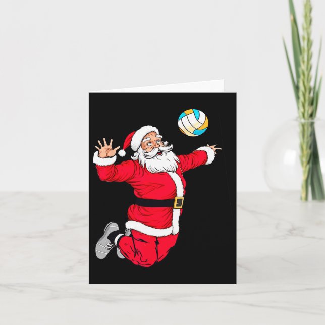 Tarjeta Navidades Santa Claus se burlan del voleibol X (Anverso)