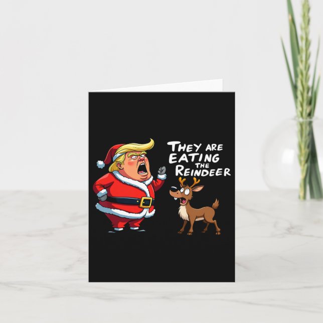 Tarjeta Navidades Santa Claus Trump Comen El Resto (Anverso)