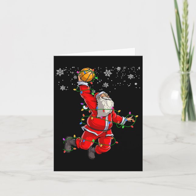 Tarjeta Navidades Santa Claus Voleibol Pajama Navidad homb (Anverso)
