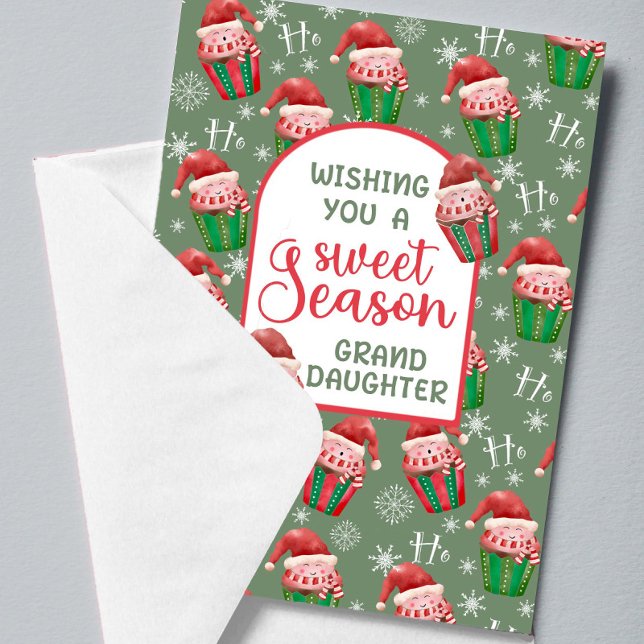 Tarjeta Navidades Santa Cupcakes por nieta (Subido por el creador)