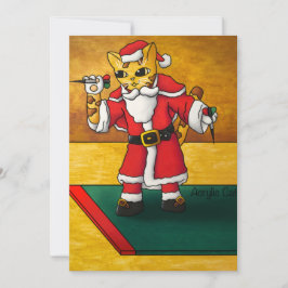 Tarjeta Navidades Santa Darts Cat