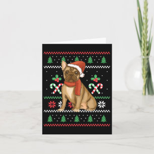 Tarjeta Navidades Santa de la vestimenta de Bulldog de Fra