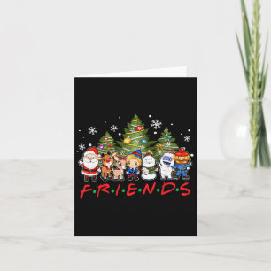 Tarjeta Navidades Santa Friends Reindeer Familia Snowman X