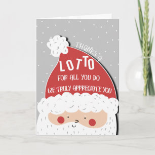 TARJETA NAVIDADES SANTA FUNNY GRACIAS LOTTO