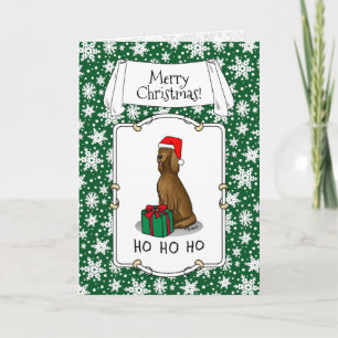 Tarjeta Navidades Santa Hat Irish Setter Dog (rojo 1)