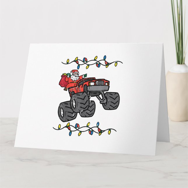 Tarjeta Navidades Santa Monster Camión Niños Niños Toddler (Anverso)