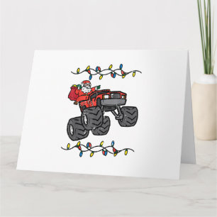 Tarjeta Navidades Santa Monster Camión Niños Niños Toddler
