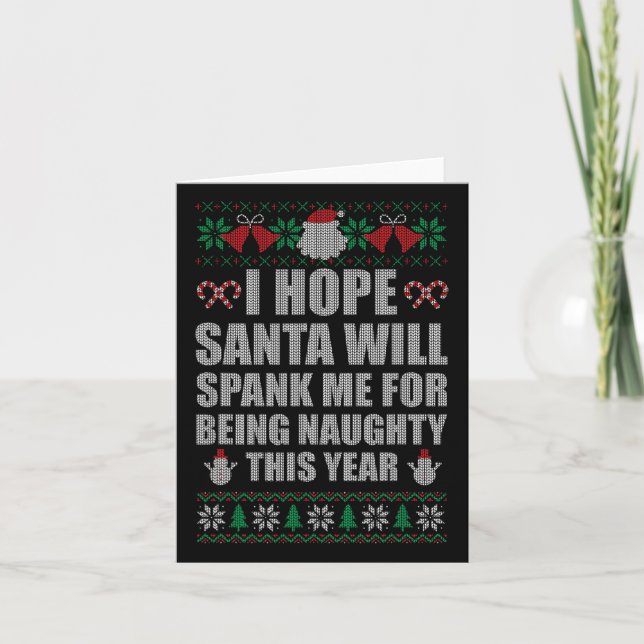 Tarjeta Navidades Santa Spank Naughty Navidades feos sudan (Anverso)