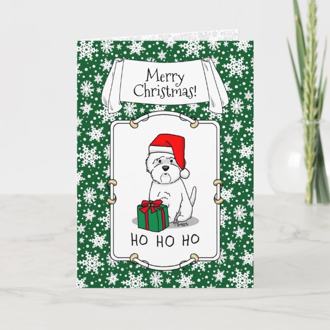 Tarjeta Navidades Santa West Highland White Terrier Westie (Anverso)