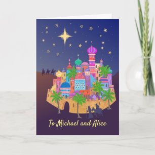 Tarjeta Navidades se alegran de Bethlehem al personalizar