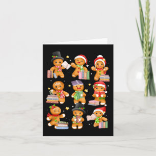 Tarjeta Navidades se burlan del profesor de pan de jengibr