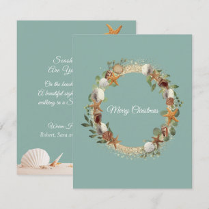 Tarjeta Navidades Seasheles Starfish Sand Dollars Tropical