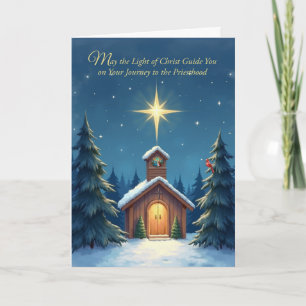 Tarjeta Navidades seminarios bendicen a estrella de capill