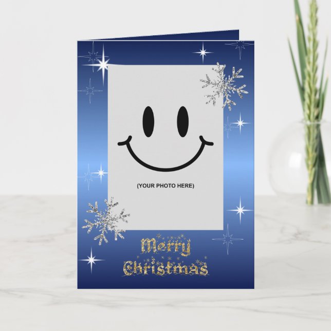 Tarjeta Navidades Sencillos Y Elegantes Purpurinas De Foto (Anverso)