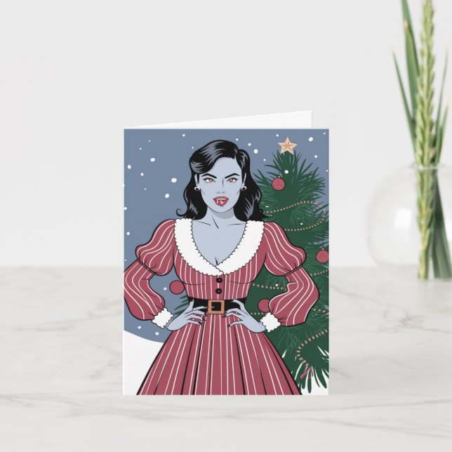 Tarjeta Navidades Sexy Vampire Lady (Anverso)