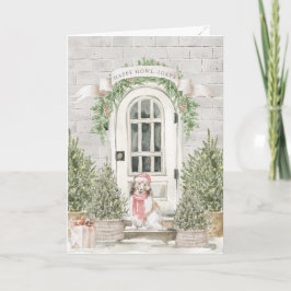 Tarjeta Navidades Sheltie Front Porch