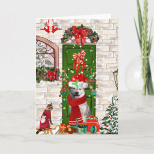 Tarjeta Navidades siberianos de perros Husky doblados tarj