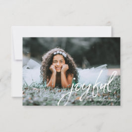 Tarjeta Navidades simples foto alegre