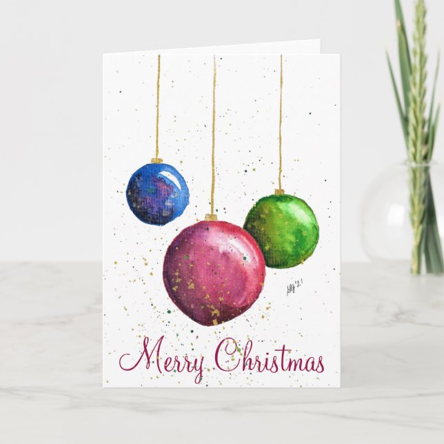 Tarjeta Navidades singulares y coloridos (Anverso)