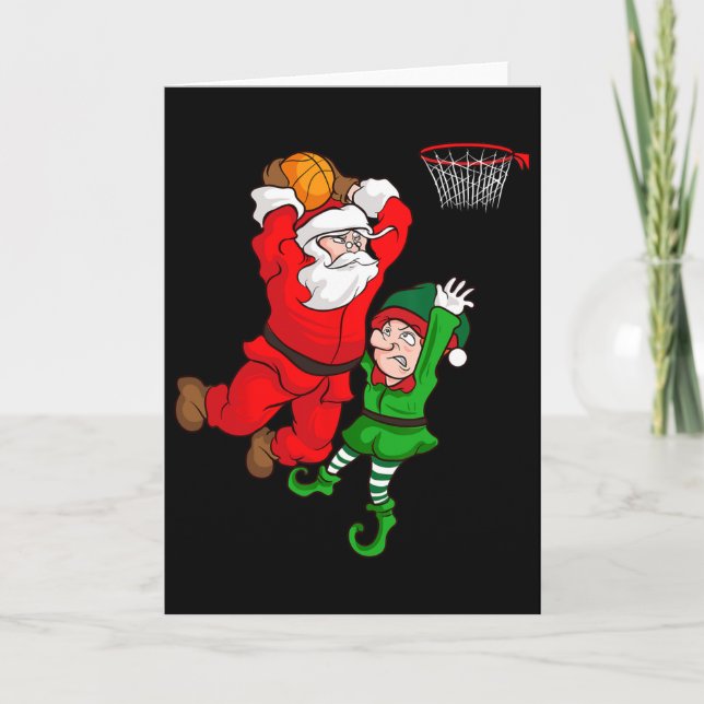 Tarjeta Navidades Sketll Santa Claus Slam Dunk Elf Funny H (Anverso)