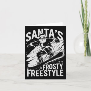 Tarjeta Navidades Snowboard Santa Sns de snowboard