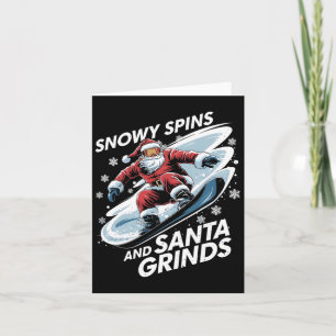 Tarjeta Navidades Snowboarder evoca a Santa Grinds Sno