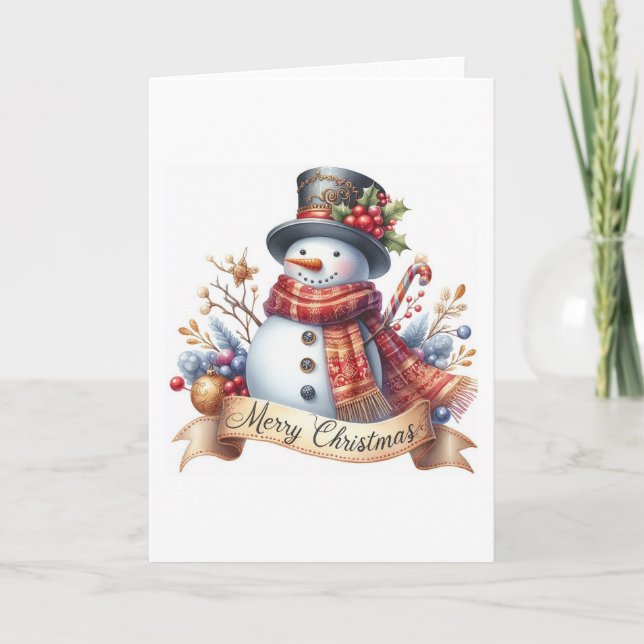 Tarjeta Navidades Snowman (Anverso)