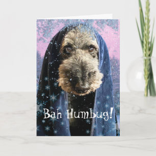 Tarjeta Navidades soñados Bah Humbug Schnauzer