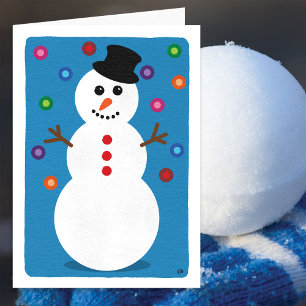Tarjeta Navidades Sonriendo Snowman Blank