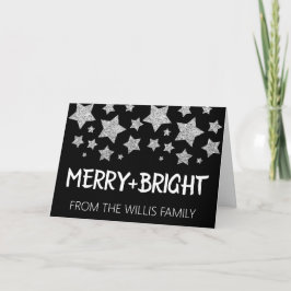 Tarjeta Navidades Sparkle Stars Merry bright Nombre de la