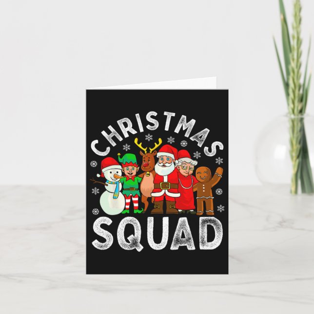 Tarjeta Navidades Squad Santa Family coincidiendo con pija (Anverso)