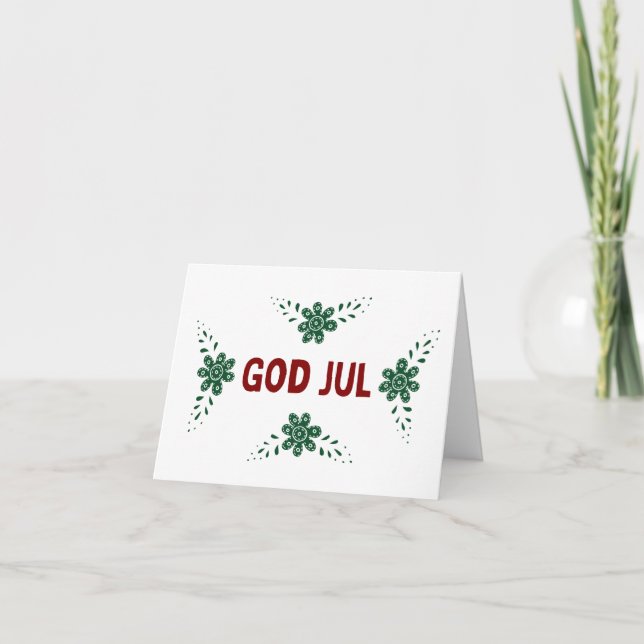 Tarjeta Navidades suecos de God Jul (Julkort) (Anverso)