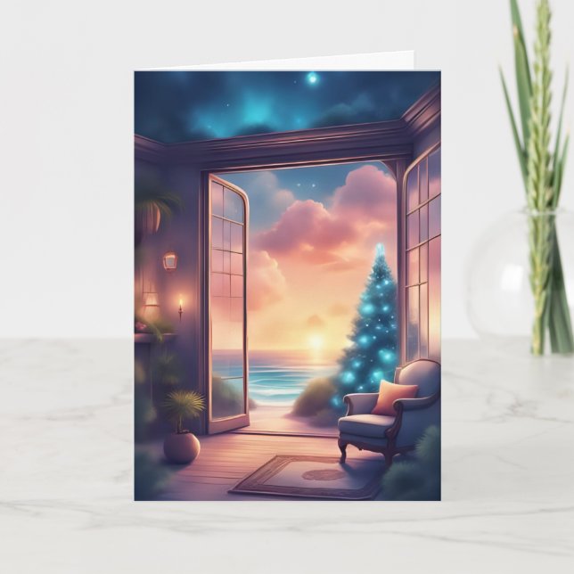 Tarjeta Navidades Sunset by the Sea (Anverso)