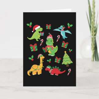 Tarjeta Navidades T-Rex de dinosaurios cutáneos que coinci