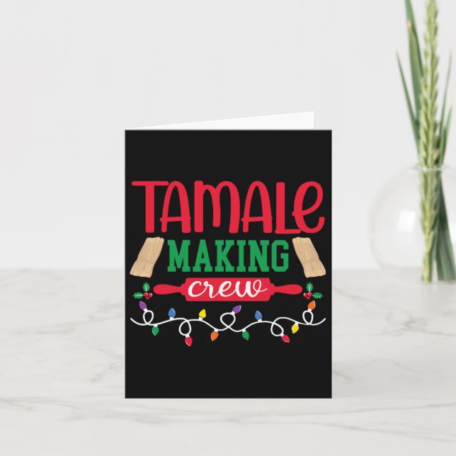 Tarjeta Navidades Tamale Creando Tripulación Familia Mexic (Anverso)