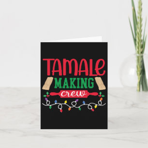 Tarjeta Navidades Tamale Creando Tripulación Familia Mexic
