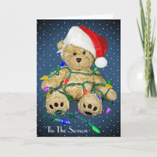 Tarjeta Navidades Teddy Osos En Luces De Vacaciones