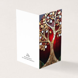 Tarjeta Navidades Tema Árbol de la vida mosaico vidrio rot