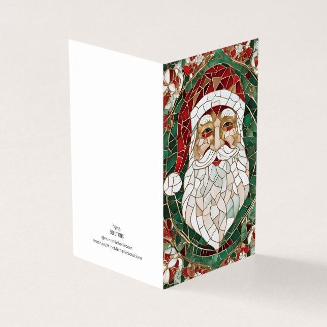 Tarjeta Navidades Tema Santa Clause mosaico vidrio roto (Exterior)