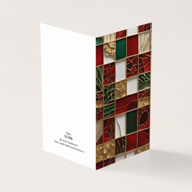 Tarjeta Navidades Tema Virax Vidrio roto Mosaico (Exterior)