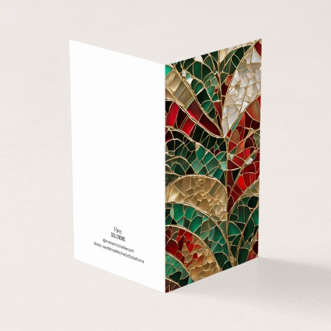 Tarjeta Navidades temáticos de vacaciones Arte de vidrio r (Exterior)