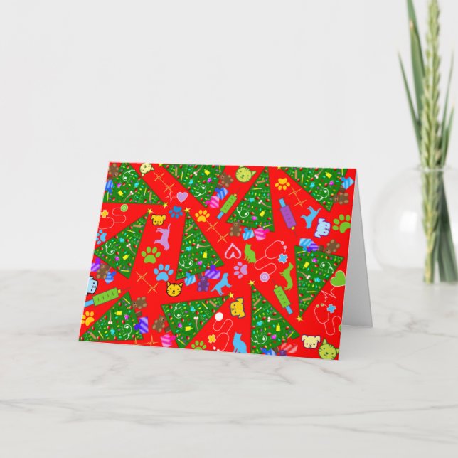 Tarjeta Navidades temáticos veterinarios (Anverso)