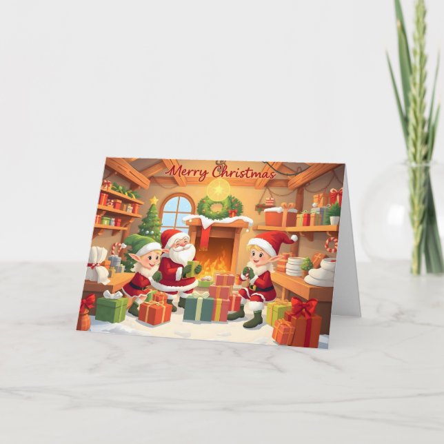 Tarjeta Navidades tradicionales del taller Santa (Anverso)