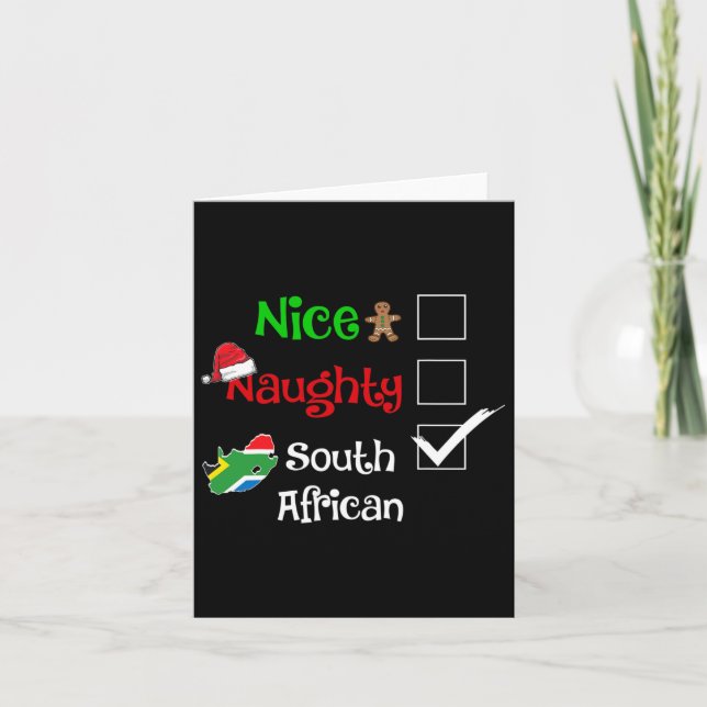 Tarjeta Navidades traviesos de Sudáfrica (Anverso)