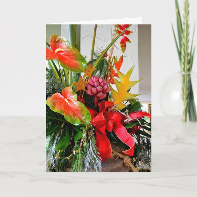 Tarjeta Navidades tropicales Bouquet (Anverso)