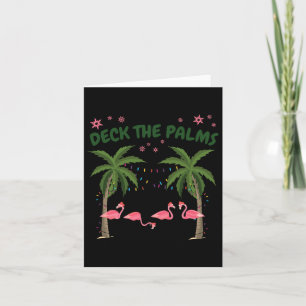 Tarjeta Navidades Tropicales Florida Flamingo Deck The Pal