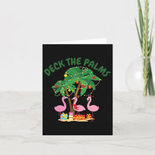 Tarjeta Navidades Tropicales Florida Flamingo Deck The Pal