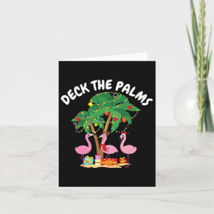 Tarjeta Navidades Tropicales Florida Flamingo Deck The Pal