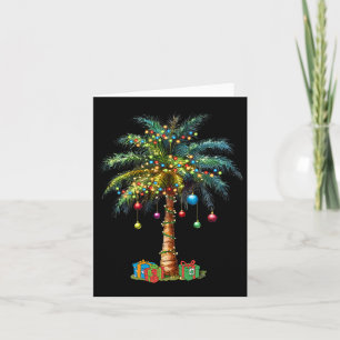 Tarjeta Navidades tropicales Hawái Santa Xmas Luces Palm