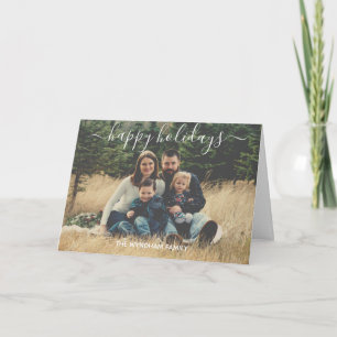 Tarjeta Navidades Typografía elegante añada tu foto templa